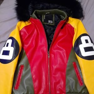 Mens leather 8ball jacket